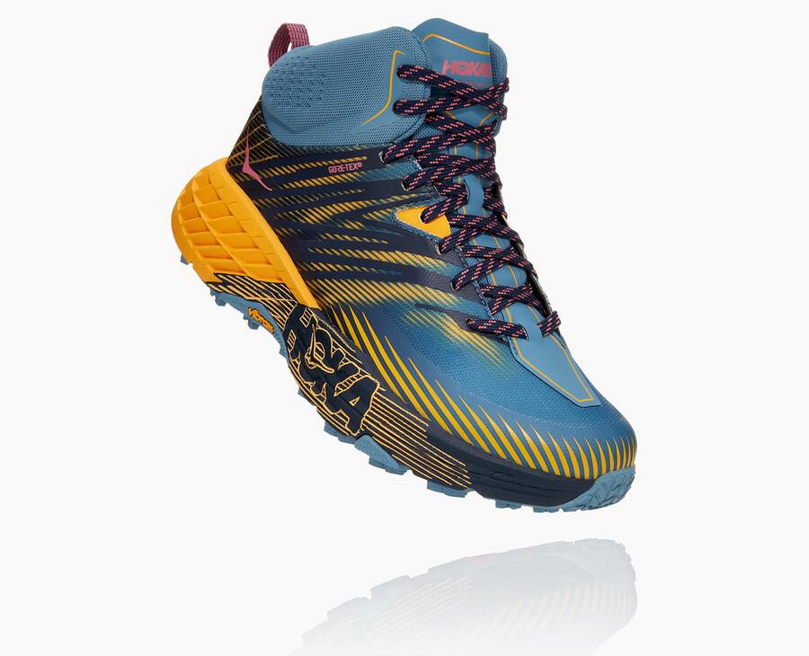 Hoka One One Trailsko Dame - Speedgoat Mid Gore-Tex 2 - Blå - 316079INT